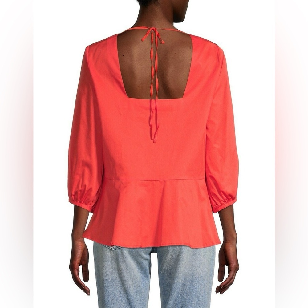 NWT Harshman Arpina Blouse in bright Coral - Picture 7 of 8